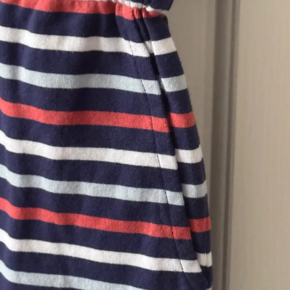 New Classic Prep Girls Addie Romper East Beach Stripe Shortall Size XL